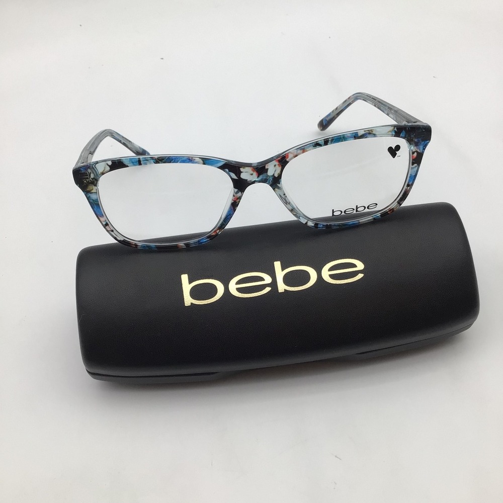 Bebe BB5145 400 Blue Floral Eyeglasses Frames 53-17-135 Women Designer NEW